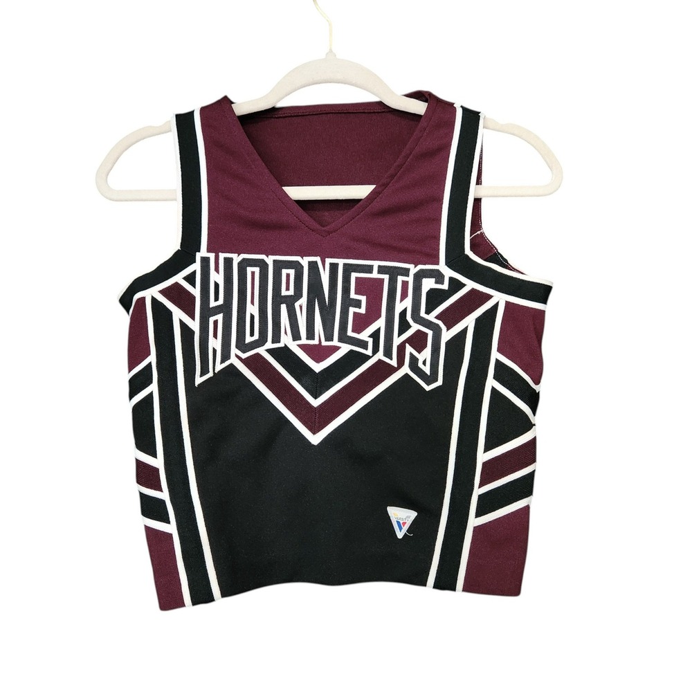 Varsity Spirit Hornets Cheerleading Shell Top Maroon Black White Sz 34